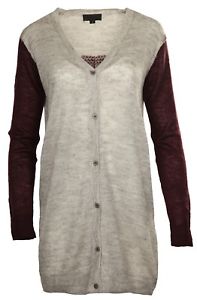 【送料無料】snob de noblesse damen cardigan hellgraubordeaux sn13363002