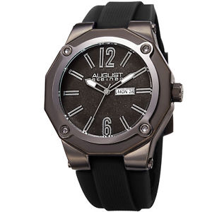 【送料無料】mens august steiner as8232bk raised numerals quartz silicon strap date watch 【送料無料】mens august steiner as8232bk raised numerals quartz silicon strap date watch