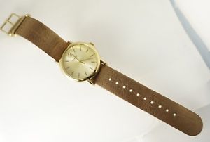 【送料無料】timex womens t2p340 weekender metallic bronze slipthru leather strap watch