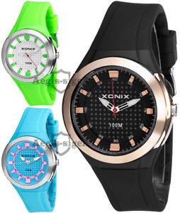 【送料無料】analog xonix wristwatch for women, big case, silicone strap, waterproof