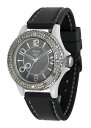 【送料無料】moog paris montre femme avec cadran noir, elments swarovski, bracelet noir