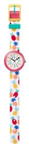【送料無料】flik flak kinderuhr nananas fbnp110 analog textil bunt,wei