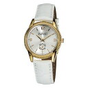 yz womens august steiner as8021wtg swiss quartz goldtone white leather watch