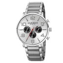【送料無料】 mens akribos xxiv ak803ssw swiss multifunction silvertone bracelet watch(2)