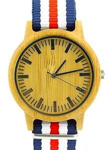 【送料無料】handmade wood wrist watch red 