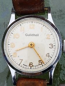 【送料無料】vintage old guildhall wind up wrist watch working made in england