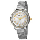 yzwomens august steiner as8192ssg crystal bezel date mesh bracelet quartz watch