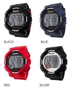 【送料無料】roots garibaldi digital waterproof sports surf dive watch silver alarm, timer