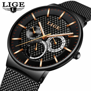 【送料無料】lige men watch slim fashion casual business sports gift for him dad fathers day