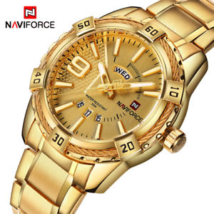 【送料無料】luxury brand naviforce mens gold watches stainless steel xmas gifts for him dad 【送料無料】luxury brand naviforce mens gold watches stainless steel xmas gifts for him dad