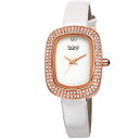 yz womens burgi bur111rgw swiss quartz swarovski crystal white strap watch