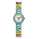 【送料無料】orologio hip hop comics hwu0893 silicone turchese bianco small 32mm uomo donna