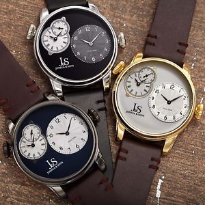 【送料無料】mens joshua amp; sons quartz multifunction dual time stiched leather strap watch 【送料無料】mens joshua amp; sons quartz multifunction dual time stiched leather strap watch