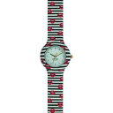 【送料無料】orologio hip hop kiss hwu0872 silicone bianco nero rosso small 32mm