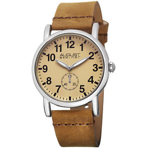 【送料無料】womens august steiner as8110br classic swiss quartz brown leather strap watch