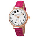 yzwomens akribos xxiv ak828rd quartz goldtone bright pink leather strap watch