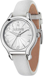 【送料無料】just cavalli women hook j quartz stainless steelwhite leather watch 7251533504