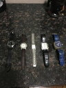 yzlot of mens dress and casual watches, sport illustrated, gas moon