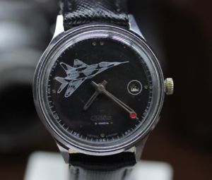 【送料無料】vintage soviet russian watch slava plane pilot movement 2414 mens wristwatch