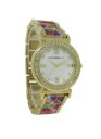 yzisaac mizrahi live imz690 womens round mother of pearl analog roman watch