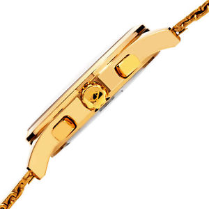 【送料無料】mens august steiner as8194ygb two time zone date tachymeter mesh bracelet watch