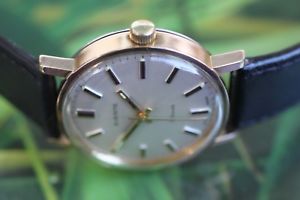 【送料無料】lovely mens goldplated vintage mech swiss everite watch 17 jewels