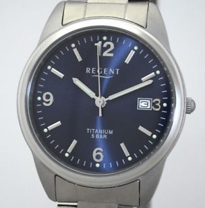 【送料無料】elegante regent f433 volltitan herrenuhr datum antiallergisch