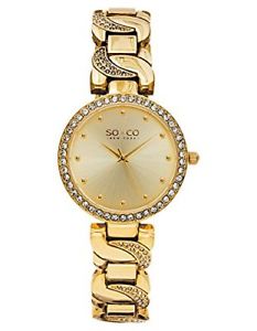 【送料無料】soamp;co york womens 50622 soho quartz stainless steel goldtone watch(2)