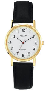 【送料無料】regent herrenuhr f069 analog leder schwarz