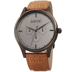 【送料無料】mens august steiner as8243gnbr multifunction bronze tan leather strap watch 【送料無料】mens august steiner as8243gnbr multifunction bronze tan leather strap watch