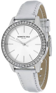 【送料無料】kenneth cole york 10014623 womens analog round watch silver leather strap 【送料無料】kenneth cole york 10014623 womens analog round watch silver leather strap