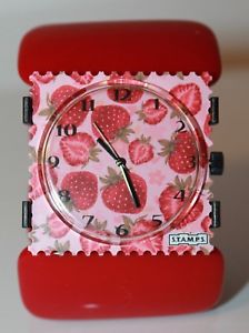 【送料無料】stamps zifferblatt uhrwerk sweet fruit 105084 belta oval red stamps