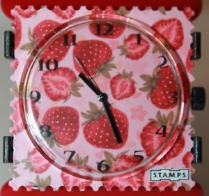 【送料無料】stamps zifferblatt uhrwerk sweet fruit 105084 belta oval red stamps