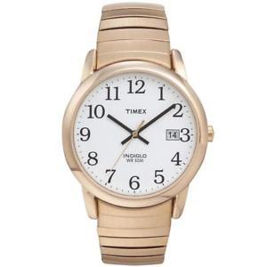 【送料無料】timex mens classic easy reader expandable gold tone bracelet watch t2h301