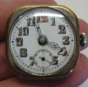 【送料無料】early 20th century silver plated gents wristwatch