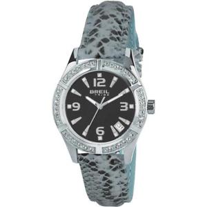 ̵orologio donna breil tribe cest chic ew0274 vera pelle celeste nero swarovski