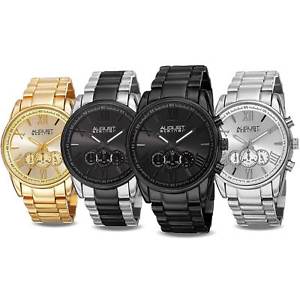 【送料無料】mens august steiner as8163 chronograph 24 hour tachymeter stainless steel watch