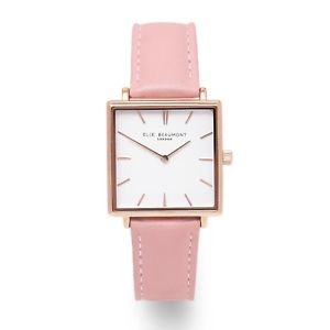 【送料無料】elie beaumont for 2018, bayswater pink leather watch,