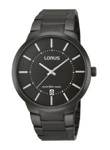 【送料無料】lorus rs929bx9 mens ultra slim ion plated stainless steel date watch
