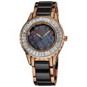【送料無料】womens burgi bur066bkr baguette bezel mother of pearl ceramic bracelet watch