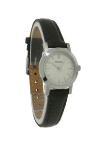 【送料無料】bulova 96l210 womens petite round roman numeral taupe leather analog watch