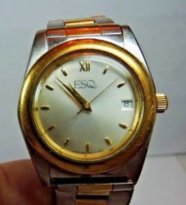 vintage esq movado yellow gold stainless steel mens wrist watch day indic a6※注意※NYからの配送になりますので2週間前後お時間をいただきます。人気の商品は在庫が無い場合がございます。ご了承くださいませ。サイズの種類の商品は購入時の備考欄にご希望のサイズをご記載ください。　携帯メールでの登録ですと楽天からのメールが届かない場合がございます。