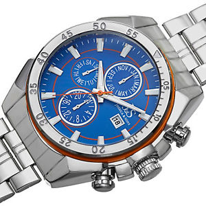 【送料無料】 mens joshua amp; sons js68or swiss quartz multifunction stainless steel watch