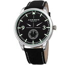 【送料無料】mens akribos xxiv ak938bk small seconds genuine leather and canvas strap w...