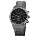 【送料無料】mens august steiner as8105bk two time zone date complication bracelet watch(2)