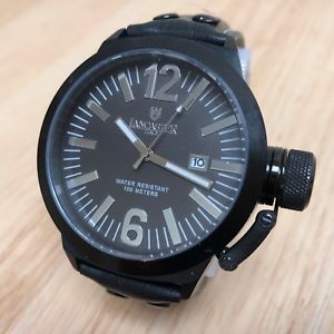ランカスター 腕時計（メンズ） 【送料無料】lancaster italy mens 100m diver steel analog quartz watch hours~date~ battery