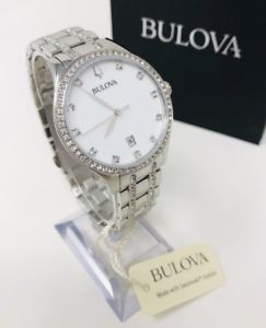 【送料無料】bulova womens 96m144 stainless 36mm swarovski crystal watch