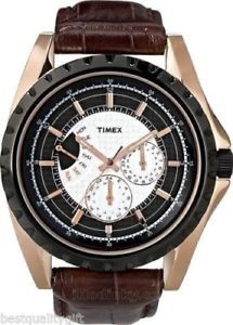 【送料無料】 timex retrograde brown leathe