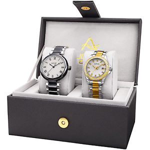 【送料無料】august steiner as8240tts his amp; her’s elegant crystal bracelet watch set 【送料無料】august steiner as8240tts his amp; her’s elegant crystal bracelet watch set