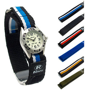 【送料無料】ravel kids childs boys nightglo easyread watch hook amp; loop strap 6 designs